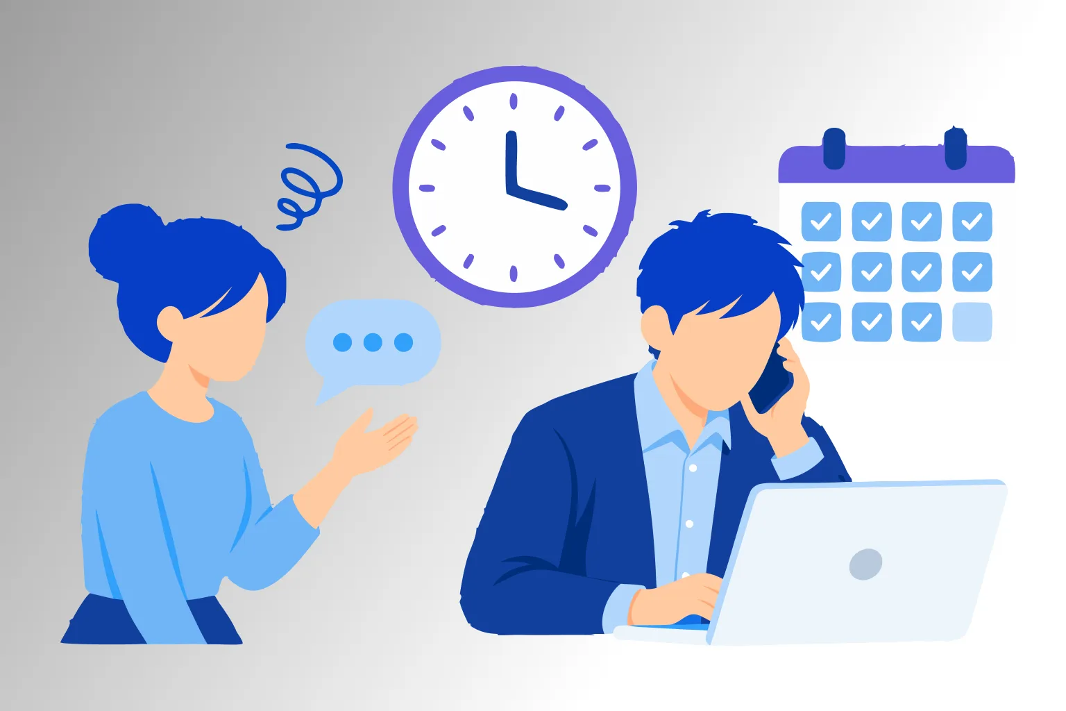 面談したくても、時間がないのイメージ